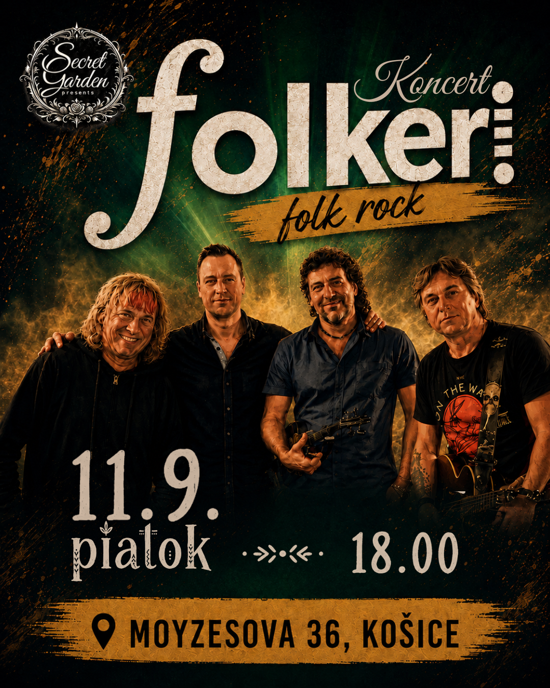 Plagát koncert kapely folkeri
